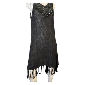 Umgee USA Crocheted Black Dress  Small i BOHO Gothic,  Ladies Small NWT